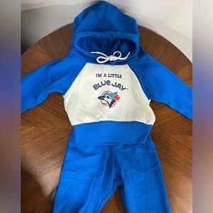 Vintage Toronto Blue Jays Baby Tracksuit “I’m a Little Blue Jay” Hoodie Set 12M